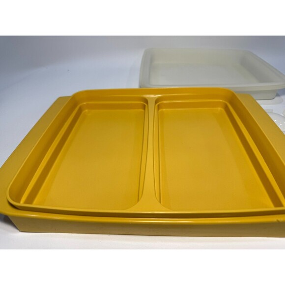 Vintage Tupperware Deviled Egg Keeper Carrier Tray Container Harvest Gold 723-4 - Picture 6 of 8